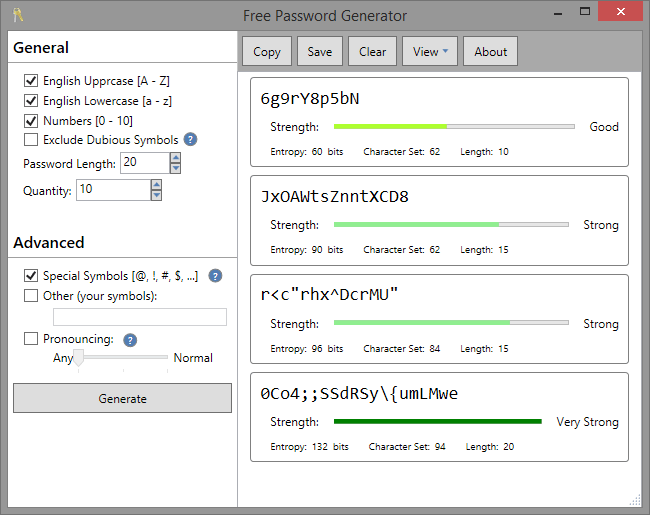 SecureSafe Pro Free Password Generator Screenshot