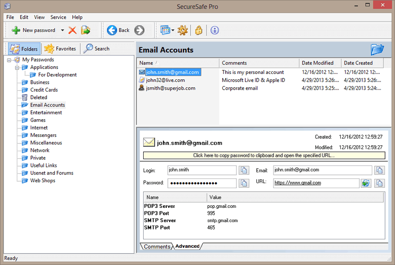 SecureSafePro Password Manager for Windows