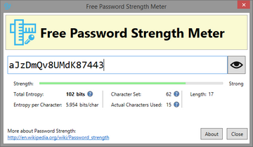 Free Password Strength Meter under Windows 10